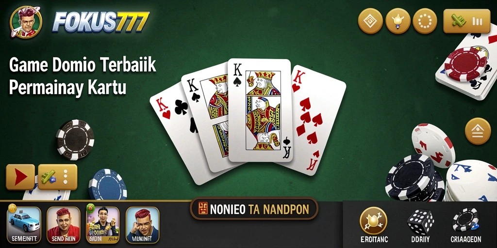 Tampilan menarik dari gameplay Domino FOKUS777.