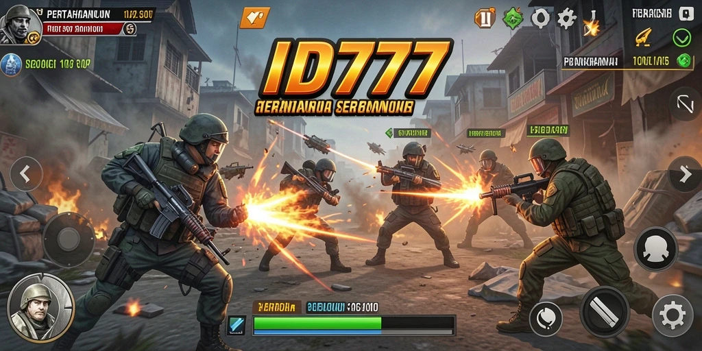 Screenshot pertarungan seru dalam game Tower Defense ID777.