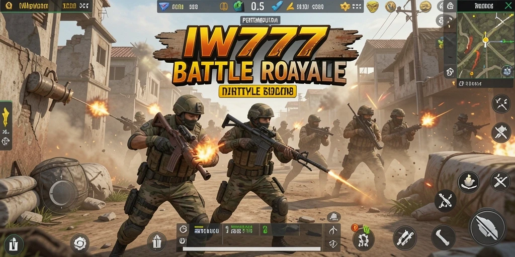 Gameplay seru IW777 dalam aksi Battle Royale.