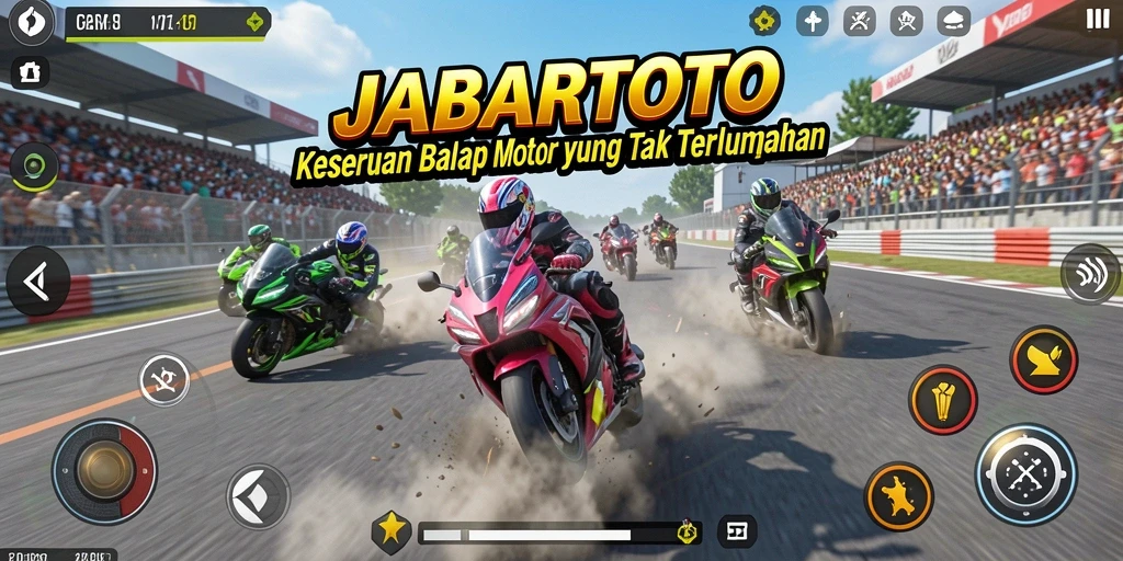 Tampilan menarik dari gameplay balap motor JABARTOTO.