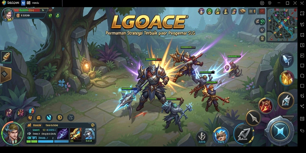 Screenshot LGOACE menampilkan gameplay strategi yang mendebarkan.