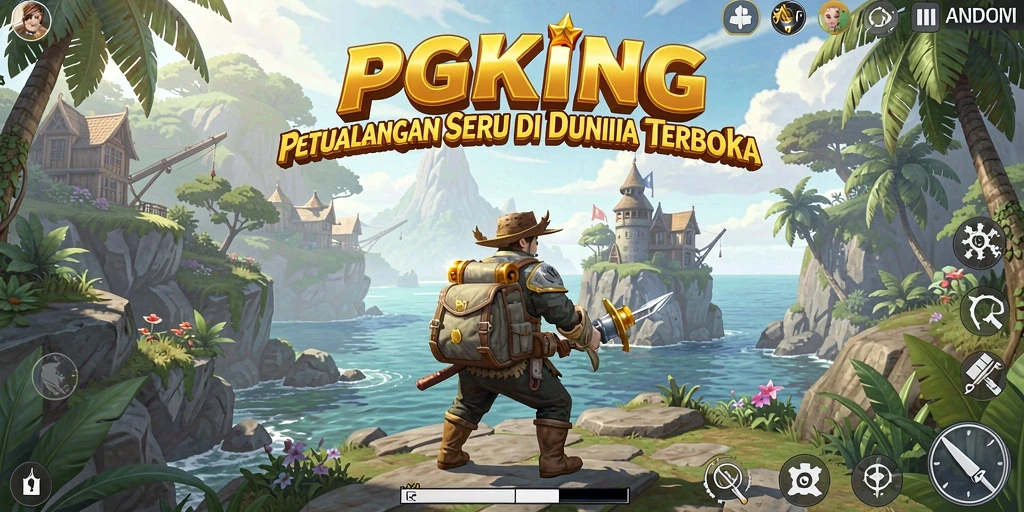 Tangkapan layar gameplay PGKING menampilkan petualangan menarik di dunia terbuka.