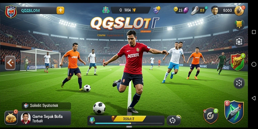 Tampilan gameplay menarik dari QQSLOT yang menghadirkan sepak bola realistis.