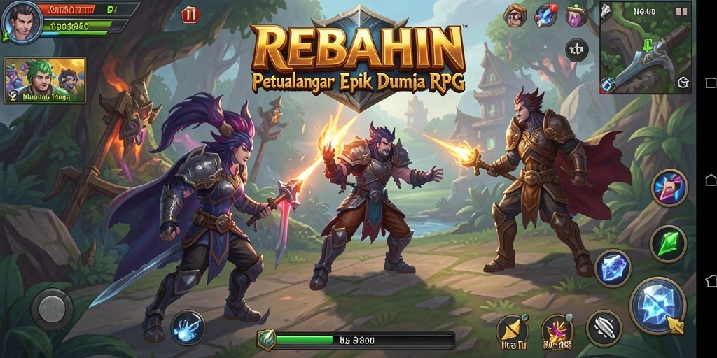 Tampilan gameplay <strong>REBAHIN</strong> yang menarik dan penuh aksi di dunia RPG.